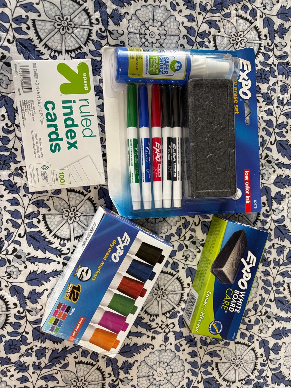 NEW EXPO Dry Erase Marker & Eraser Set with Index Cards back to school